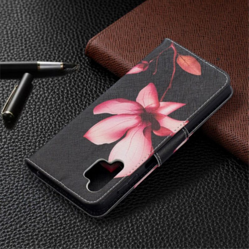 Flip Case Für Samsung Galaxy A32 5G Pinke Blume