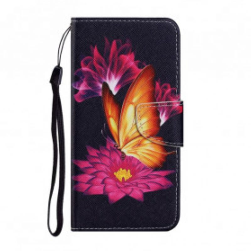 Flip Case Für Samsung Galaxy A32 5G Schmetterling Und Lotus