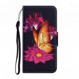 Flip Case Für Samsung Galaxy A32 5G Schmetterling Und Lotus