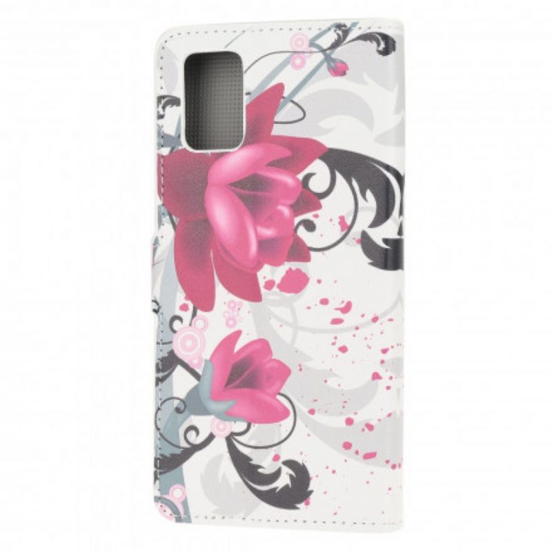 Flip Case Für Samsung Galaxy A32 5G Tropische Blumen