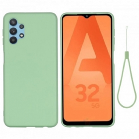 Handyhülle Für Samsung Galaxy A32 5G Flüssigsilikon Mit Lanyard