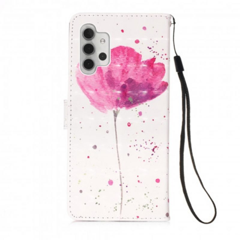 Hülle Flip Case Für Samsung Galaxy A32 5G Aquarellmohn