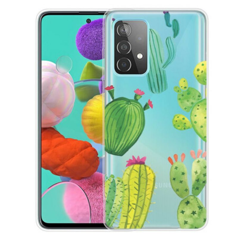 Hülle Für Samsung Galaxy A32 5G Aquarellkakteen