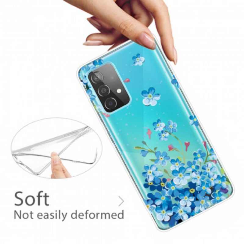 Hülle Für Samsung Galaxy A32 5G Blaue Blumen