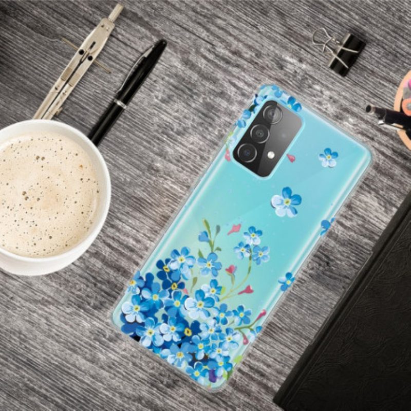 Hülle Für Samsung Galaxy A32 5G Blaue Blumen