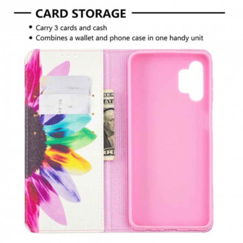 Schutzhülle Für Samsung Galaxy A32 5G Flip Case Aquarellblume