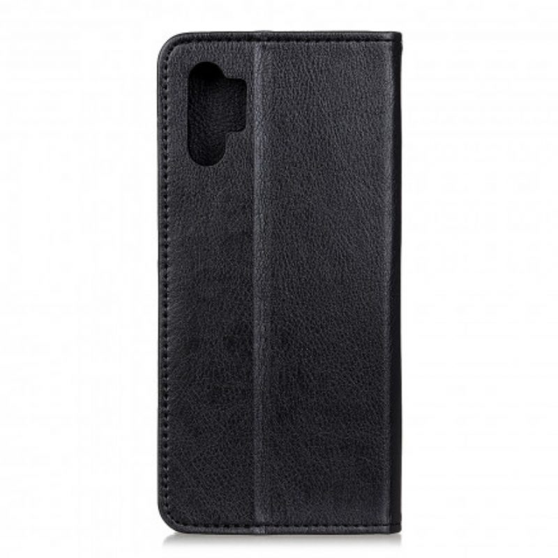 Schutzhülle Für Samsung Galaxy A32 5G Flip Case Eleganz Aus Gespaltenem Litschi-leder