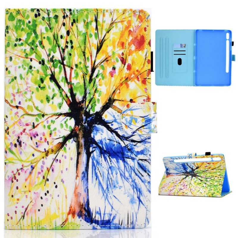 Flip Case Für Samsung Galaxy Tab S8 / Tab S7 Aquarellbaum