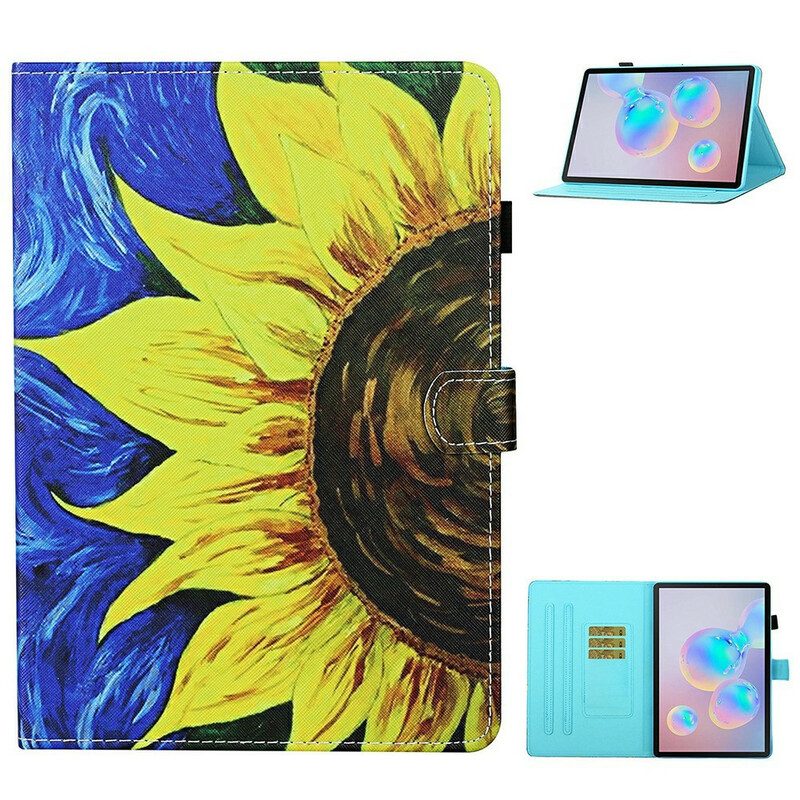 Flip Case Für Samsung Galaxy Tab S8 / Tab S7 Bemalte Sonnenblume