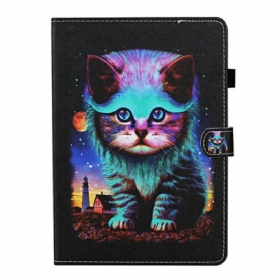 Flip Case Für Samsung Galaxy Tab S8 / Tab S7 Elektrische Katze