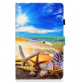 Flip Case Für Samsung Galaxy Tab S8 / Tab S7 Lustiger Strand