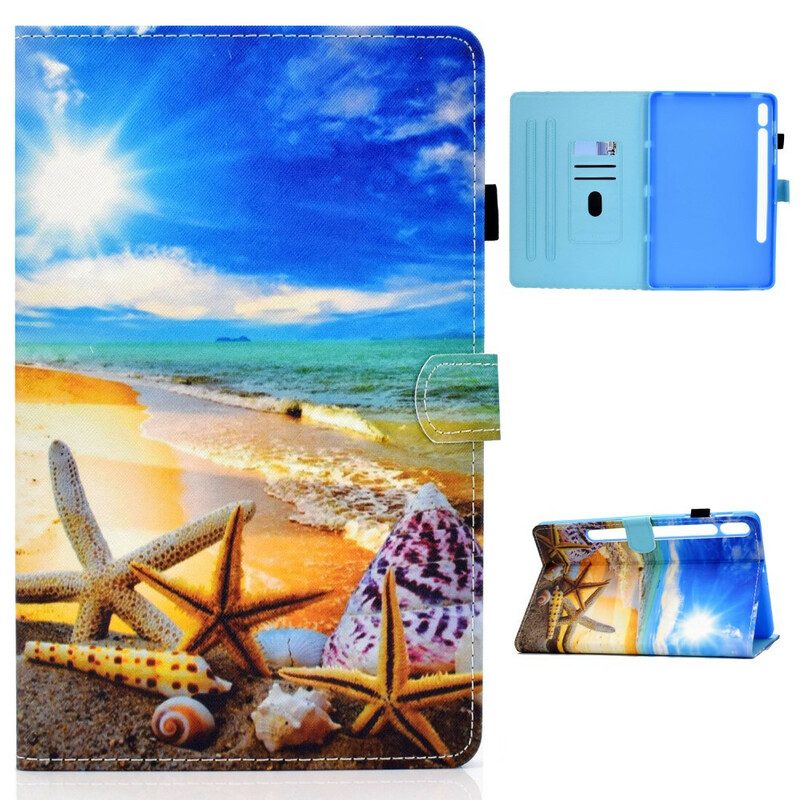 Flip Case Für Samsung Galaxy Tab S8 / Tab S7 Lustiger Strand