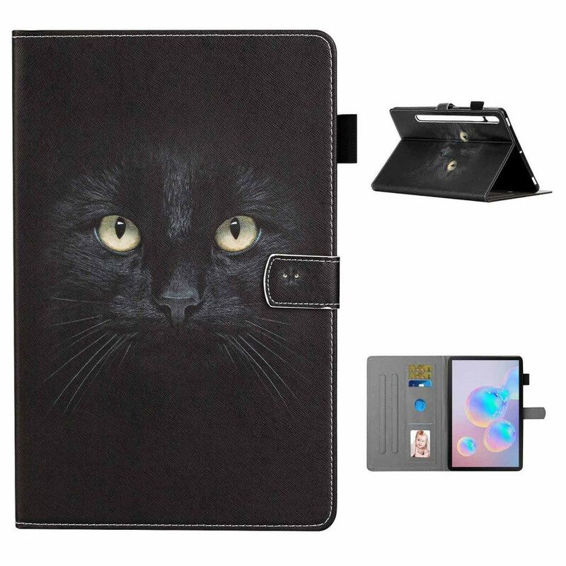 Flip Case Für Samsung Galaxy Tab S8 / Tab S7 Schwarze Katze