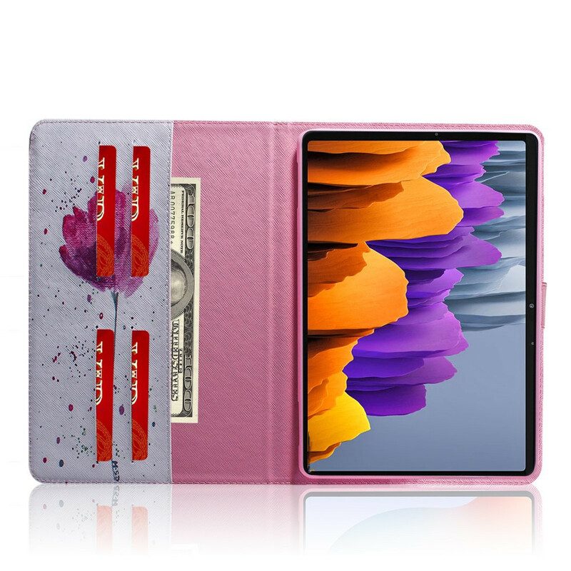 Hülle Flip Case Für Samsung Galaxy Tab S8 / Tab S7 Mohn