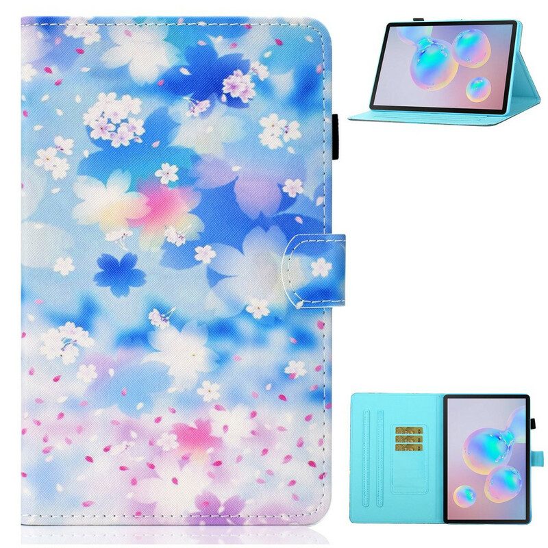 Lederhüllen Für Samsung Galaxy Tab S8 / Tab S7 Aquarellblumen