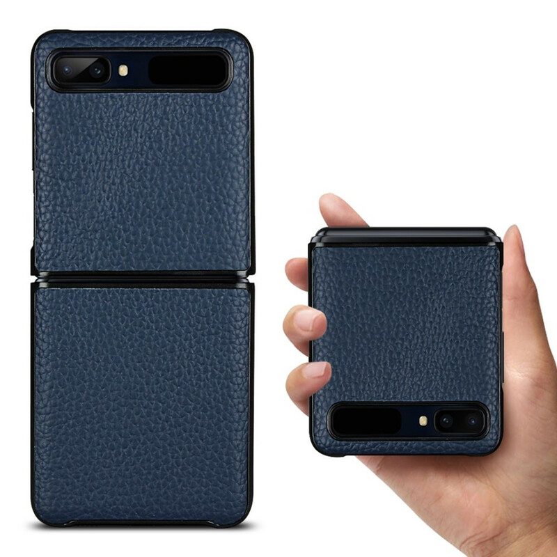 Handyhülle Für Samsung Galaxy Z Flip Flip Case Echtes Litschi-leder