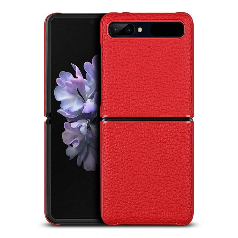 Handyhülle Für Samsung Galaxy Z Flip Flip Case Echtes Litschi-leder