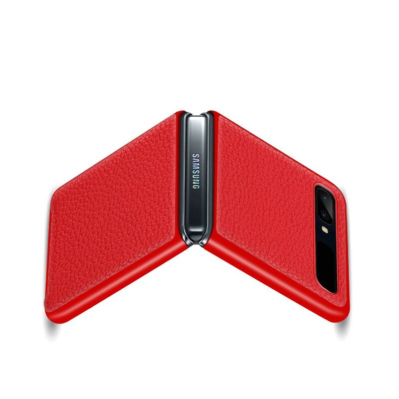 Handyhülle Für Samsung Galaxy Z Flip Flip Case Echtes Litschi-leder