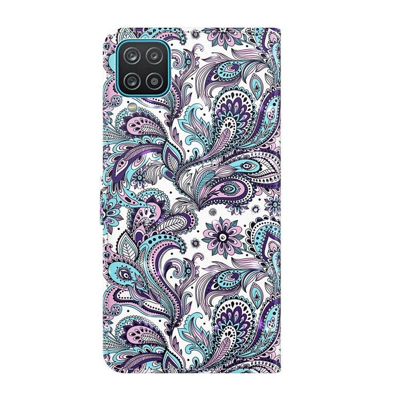 Flip Case Für Samsung Galaxy M12 / A12 Blumenmuster