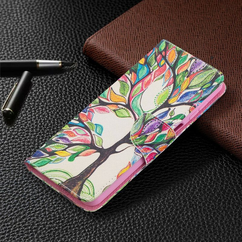 Flip Case Für Samsung Galaxy M12 / A12 Bunter Baum