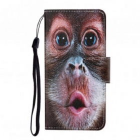 Flip Case Für Samsung Galaxy M12 / A12 Mit Kordel Tanga-affe