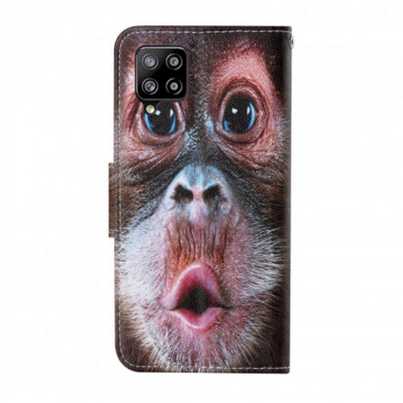 Flip Case Für Samsung Galaxy M12 / A12 Mit Kordel Tanga-affe