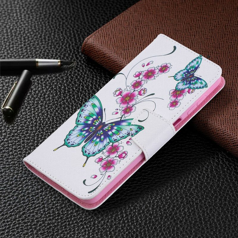 Flip Case Für Samsung Galaxy M12 / A12 Schmetterlingskönige