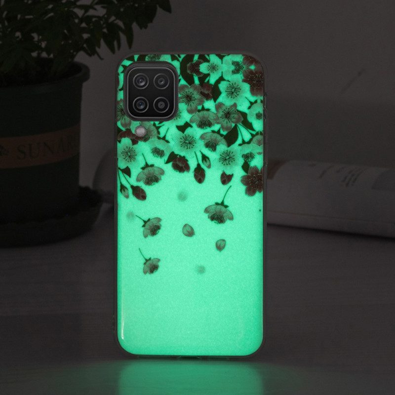 Handyhülle Für Samsung Galaxy M12 / A12 Fluoreszierende Blumen