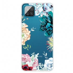 Handyhülle Für Samsung Galaxy M12 / A12 Nahtlose Aquarellblumen