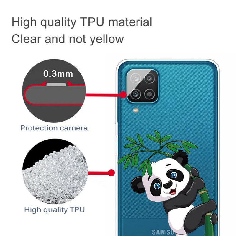 Handyhülle Für Samsung Galaxy M12 / A12 Nahtloser Panda Auf Bambus