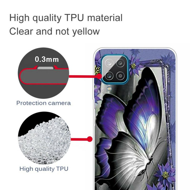 Hülle Für Samsung Galaxy M12 / A12 Königlicher Schmetterling