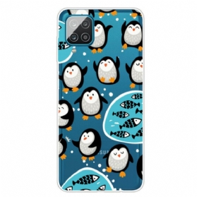 Hülle Für Samsung Galaxy M12 / A12 Pinguine Und Fische