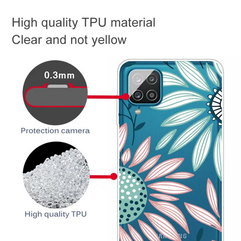 Hülle Für Samsung Galaxy M12 / A12 Transparente Eine Blume