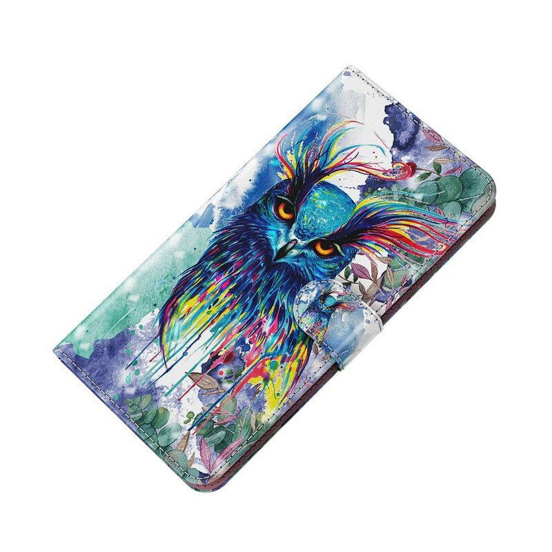 Lederhüllen Für Samsung Galaxy M12 / A12 Aquarellvogel