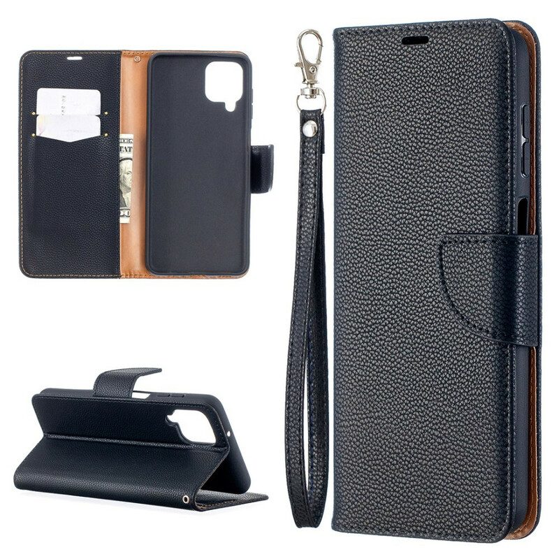 Lederhüllen Für Samsung Galaxy M12 / A12 Flip Case Lychee Rabat Oblique