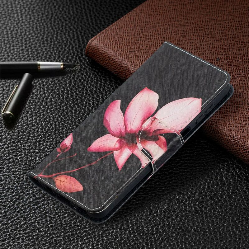 Lederhüllen Für Samsung Galaxy M12 / A12 Pinke Blume