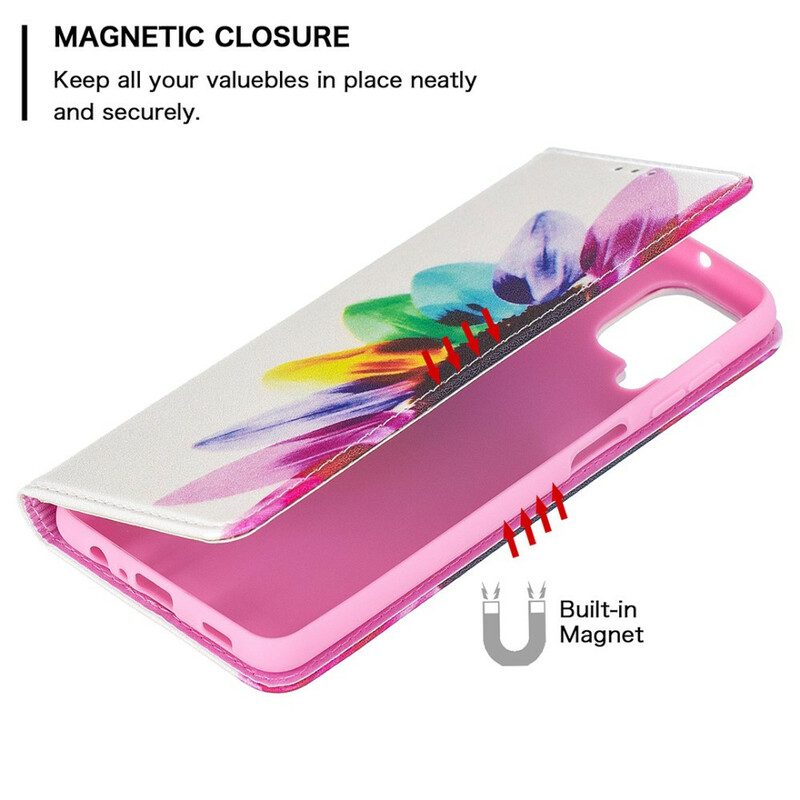 Schutzhülle Für Samsung Galaxy M12 / A12 Flip Case Aquarellblume