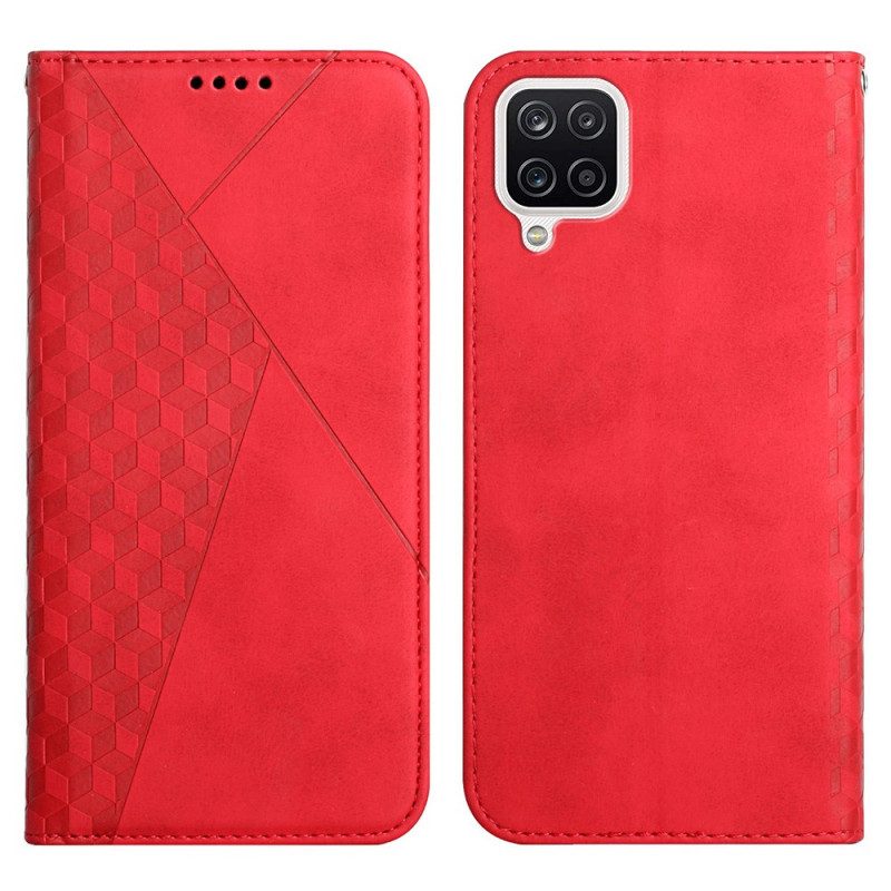 Schutzhülle Für Samsung Galaxy M12 / A12 Flip Case Geo-ledereffekt