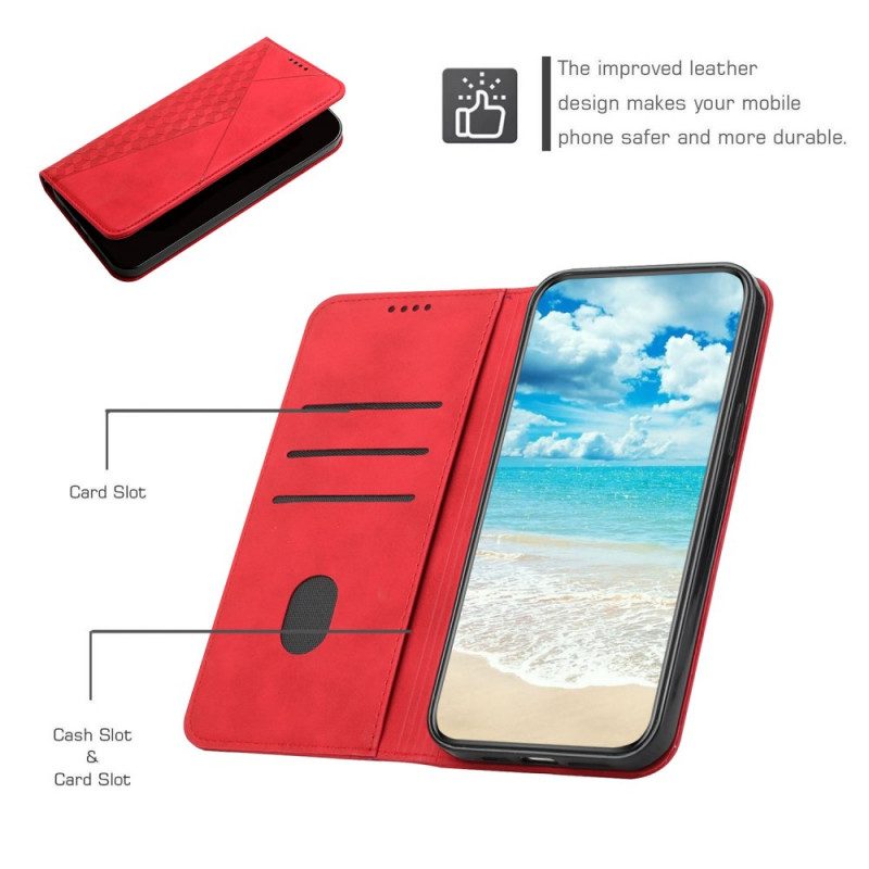 Schutzhülle Für Samsung Galaxy M12 / A12 Flip Case Geo-ledereffekt