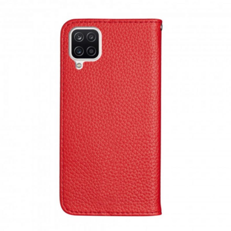 Schutzhülle Für Samsung Galaxy M12 / A12 Flip Case Kunstleder Litschi Ultra Chic