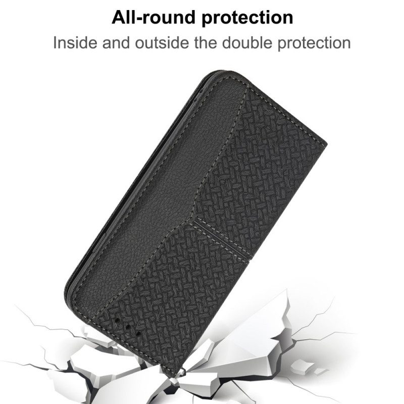 Schutzhülle Für Samsung Galaxy M12 / A12 Mit Kordel Flip Case Riemchen-stil Aus Gewebtem Leder