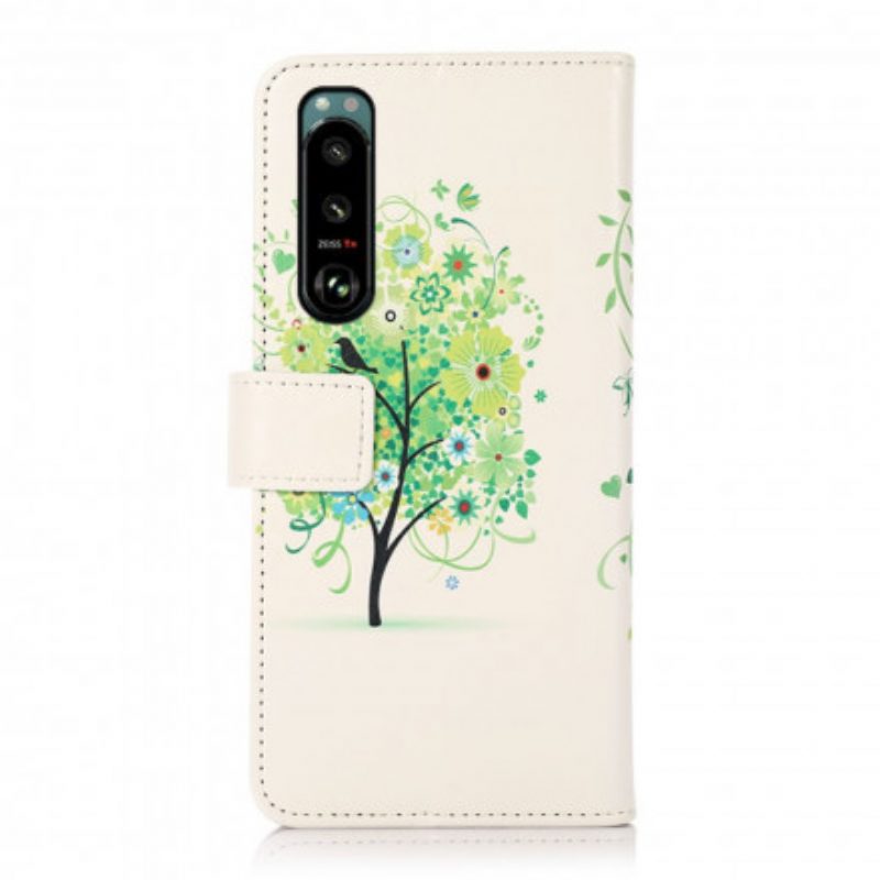 Flip Case Für Sony Xperia 5 III Blühender Baum