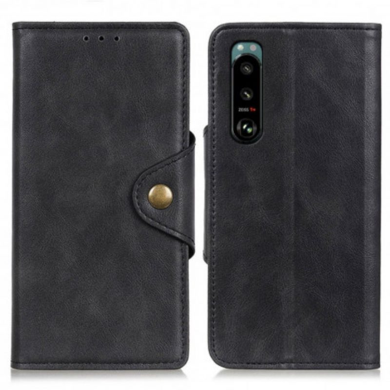 Flip Case Für Sony Xperia 5 III Knopf Aus Kunstleder