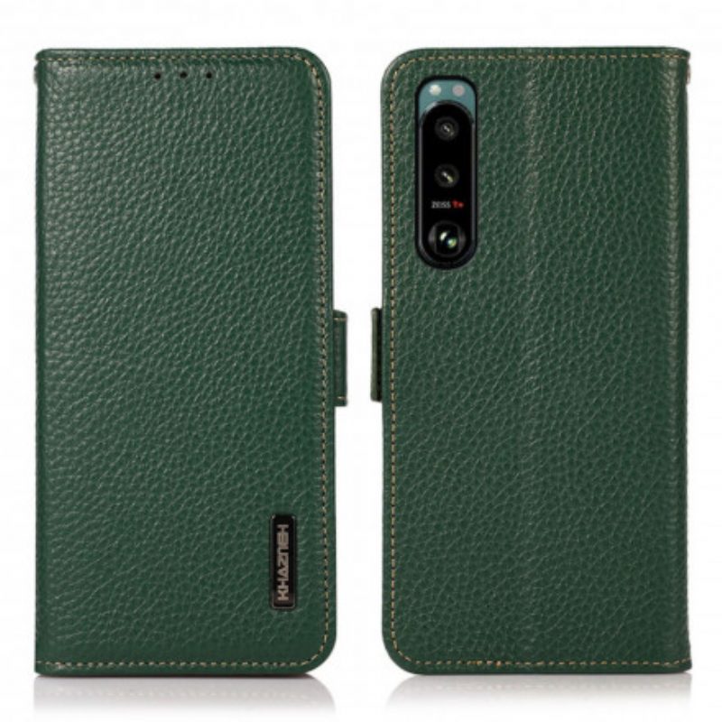 Flip Case Für Sony Xperia 5 III Lychee-leder Khazneh Rfid