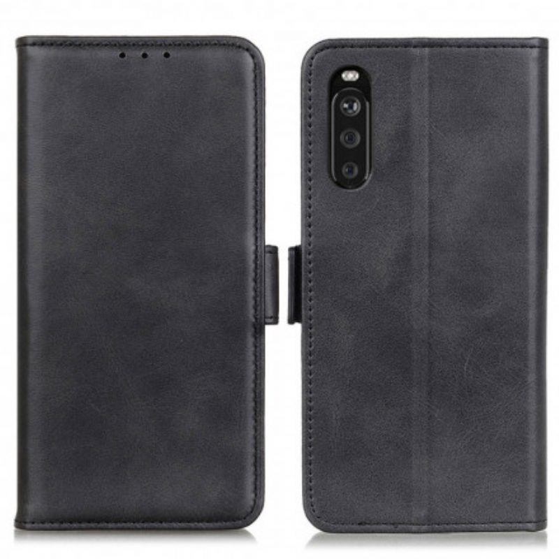 Lederhüllen Für Sony Xperia 5 III Flip Case Doppelte Klappe