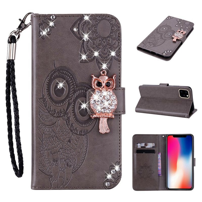 Flip Case Für iPhone 12 / 12 Pro Eulen-mandala Und Charme