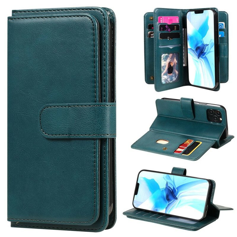 Flip Case Für iPhone 12 / 12 Pro Multifunktionaler Kartenhalter Für 10 Karten