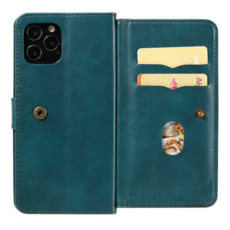 Flip Case Für iPhone 12 / 12 Pro Multifunktionaler Kartenhalter Für 10 Karten