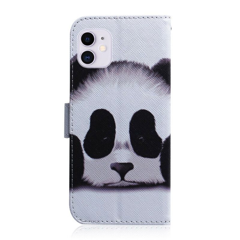 Flip Case Für iPhone 12 / 12 Pro Panda-gesicht