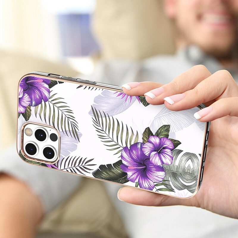 Handyhülle Für iPhone 12 / 12 Pro Violette Blumen